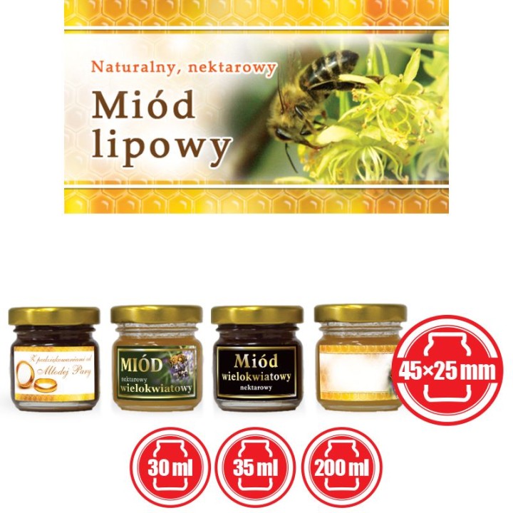 Paczka etykiet małych (miód lipowy) 100szt - wzór EM11