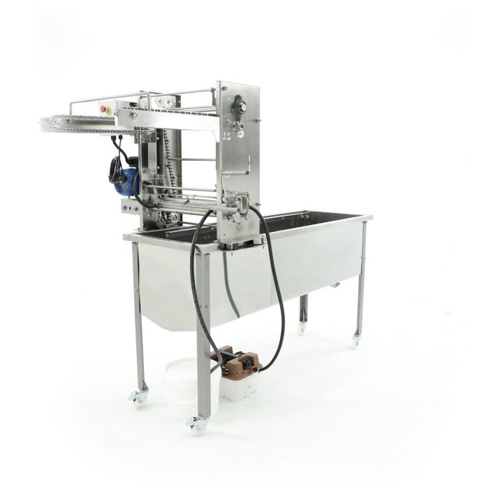 Stół do odsklepiania z odsklepiarką, z podajnikiem łańcuchowym 230V, z wytwornicą pary – MINIMA LINE