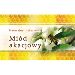 Paczka etykiet małych (miód akacjowy) 100szt - wzór EM11