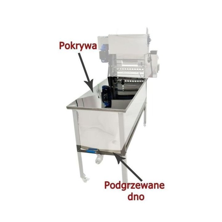 Opcja A - pokrywa i podgrzewane dno do stołu do odsklepiania z podajnikiem automatycznym