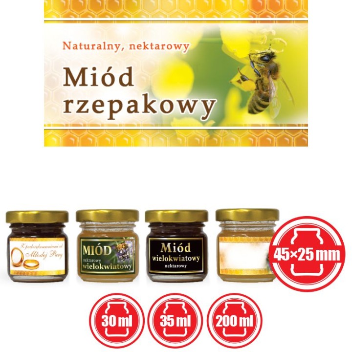 Paczka etykiet małych (rzepakowy) 100szt - wzór EM14