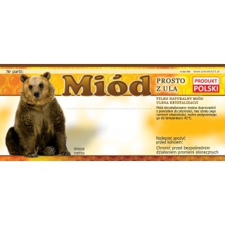 Paczka etykiet na miód - uniwersalna (100szt) - wzór E60