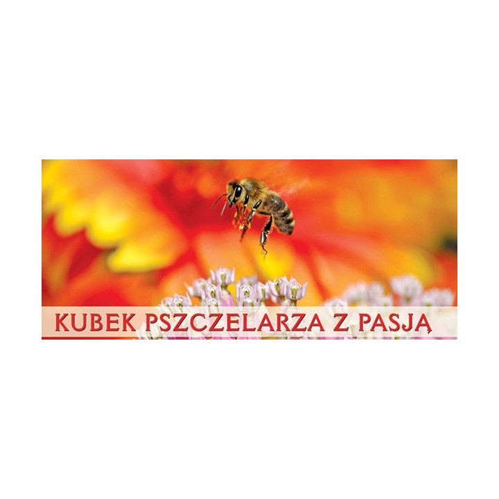 Kubek z motywem pszczelarskim "KUBEK PSZCZELARZA Z PASJĄ" - KUB1