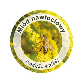 Paczka etykiet mini okrągłych na miód nawłociowy (100szt) - wzór EK16