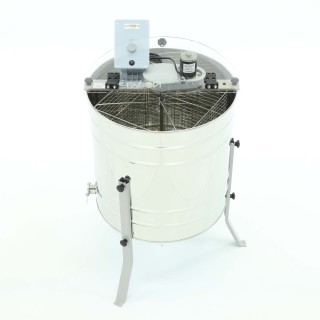 Miodarka 4-plastrowa diagonalna elektryczna 230V Ø600, kosz uniwersalny z zaworem nierdzewnym - W224BV