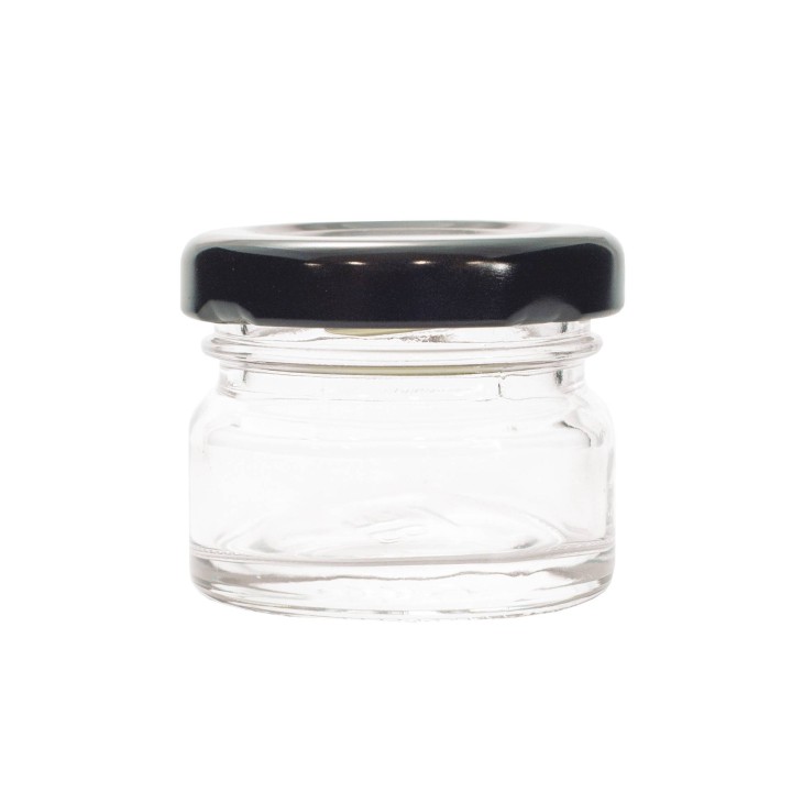 Paczka 30 szt słoiczków 40g z nakrętkami czarnymi - A30bl