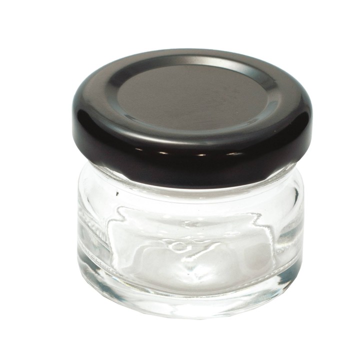 Paczka 30 szt słoiczków 40g z nakrętkami czarnymi - A30bl