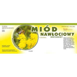Paczka dużych etykiet na miód nawłociowy (100szt) - wzór E113