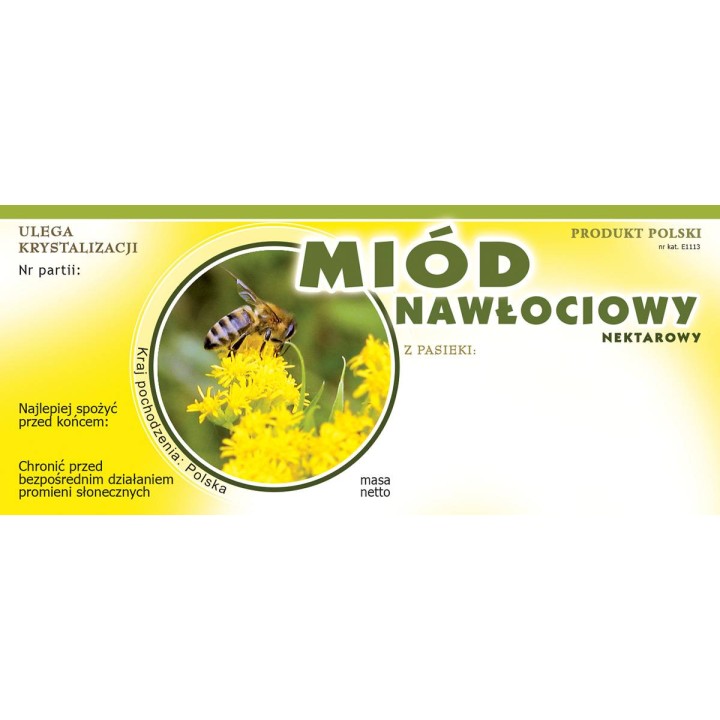 Paczka etykiet na miód nawłociowy  (100szt) - wzór E1113