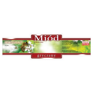 Paczka etykiet ozdobnych na miód gryczany (100szt) - wzór E217