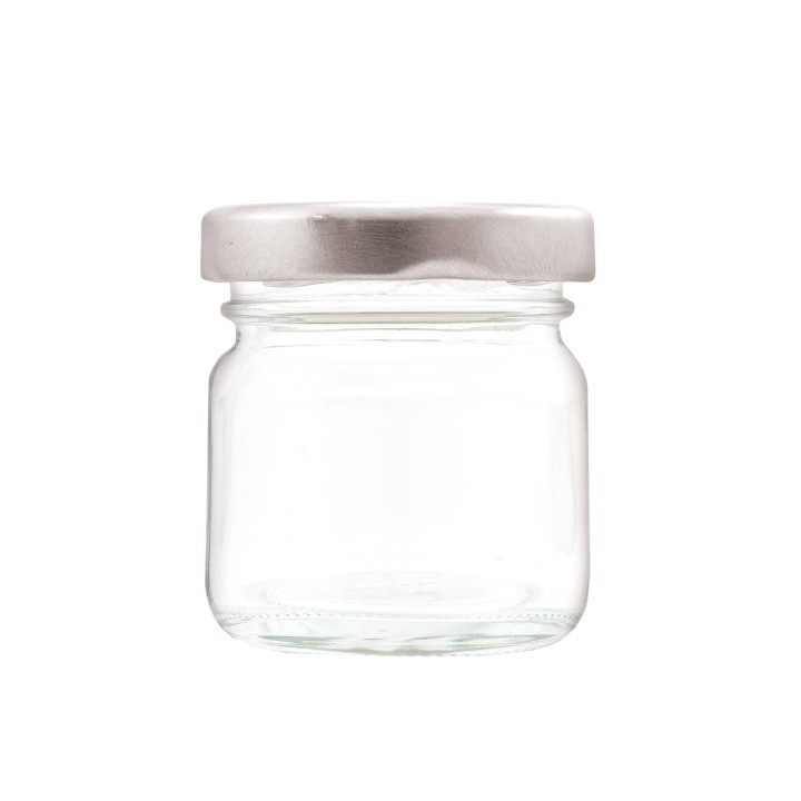 Paczka 30 szt słoiczków 50g z nakrętkami srebrnymi (30szt) - A1s