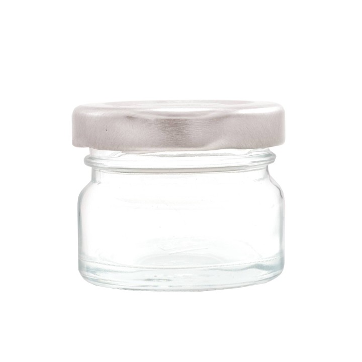 Paczka 30 szt słoiczków 40g z nakrętkami srebrnymi - A30s