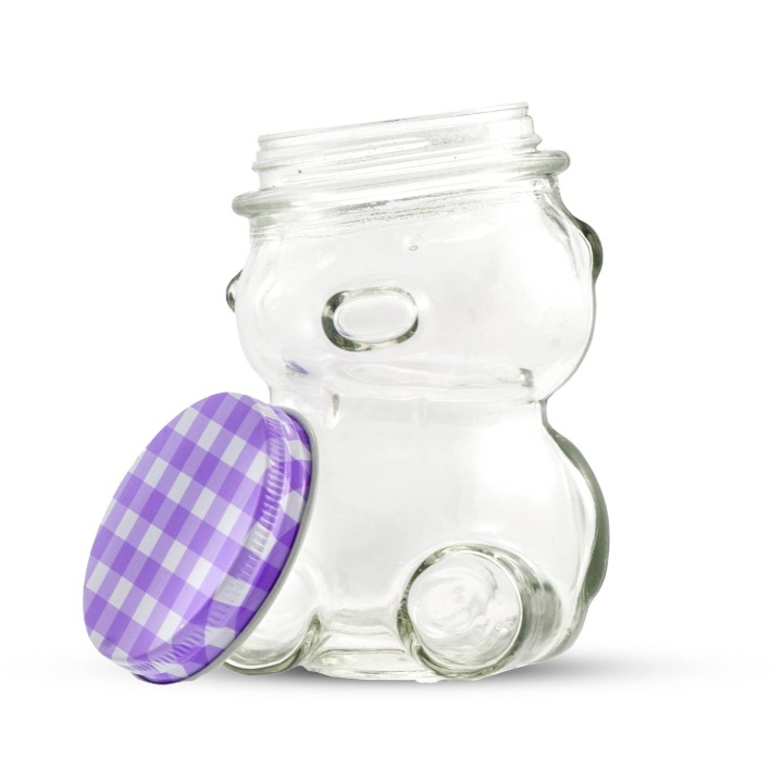 Paczka 8 szt słoiczków miś 300ml z nakrętkami  (8szt) -  wzór A63