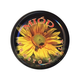 Paczka DUŻYCH nakrętek na słoiki z miodem (50szt) - wzór ND1