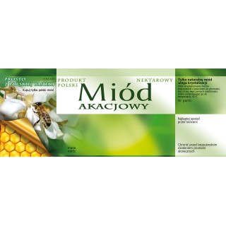 Paczka dużych etykiet na miód akacjowy - wzór E116