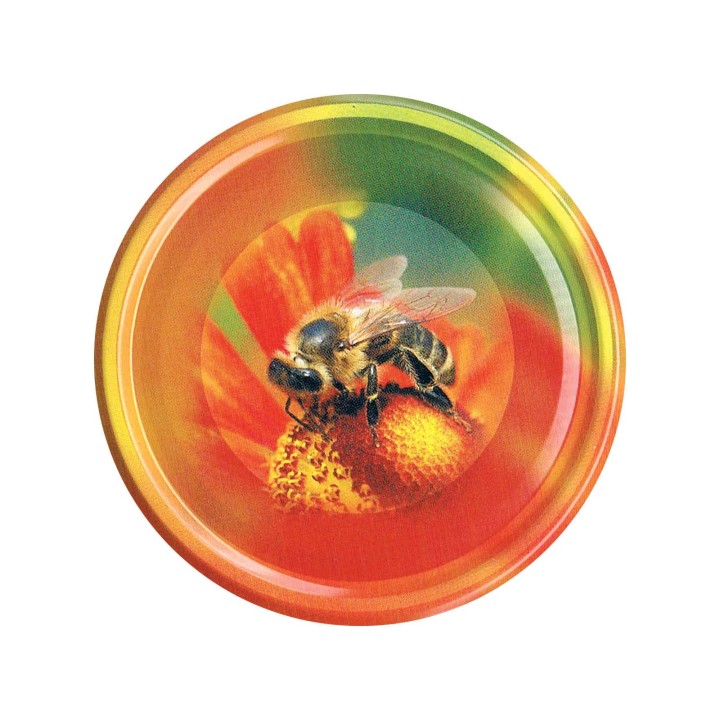 Paczka DUŻYCH nakrętek na słoiki z miodem (50szt) - wzór ND14