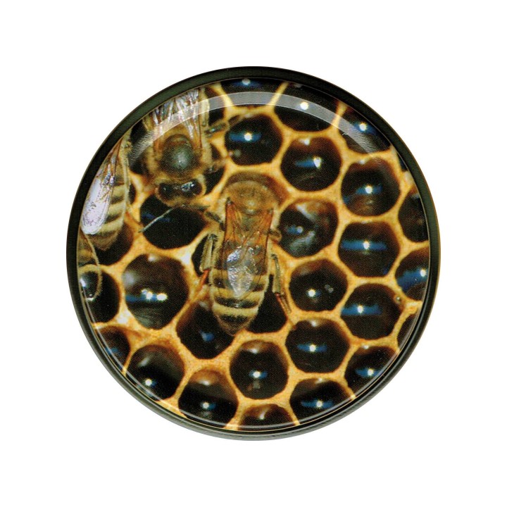 Paczka DUŻYCH nakrętek na słoiki z miodem (50szt) - wzór ND18