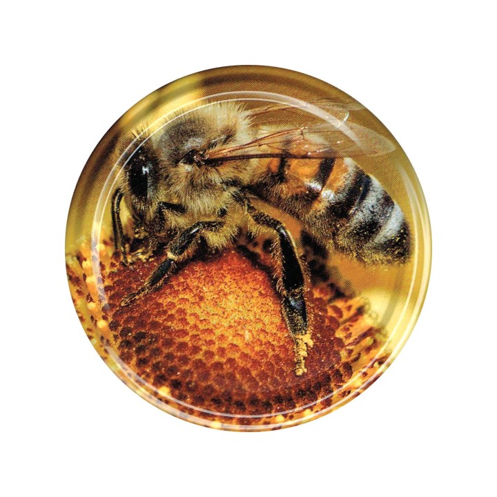 Paczka DUŻYCH nakrętek na słoiki z miodem (50szt) - wzór ND35