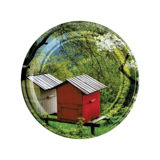 Paczka DUŻYCH nakrętek na słoiki z miodem (50szt) - wzór ND36