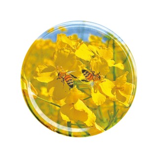 Paczka DUŻYCH nakrętek na słoiki z miodem (50szt) - wzór ND56