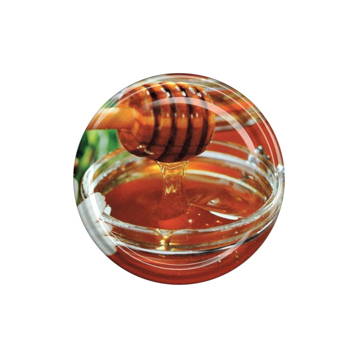 Paczka MAŁYCH nakrętek na słoiki z miodem (50szt) - wzór NM34