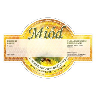 Paczka etykiet okrągłych na miód wielokwiatowy (100szt) - wzór E252