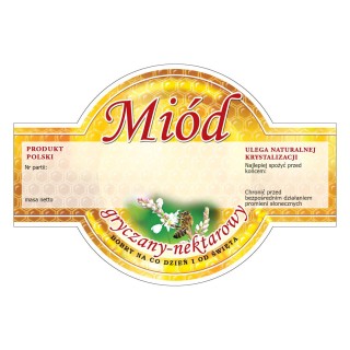 Paczka etykiet okrągłych na miód gryczany (100szt) - wzór E258