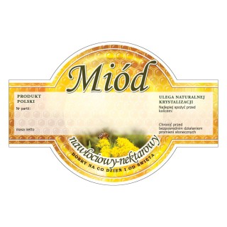 Paczka etykiet okrągłych na miód nawłociowy-nektarowy (100szt) - wzór E260