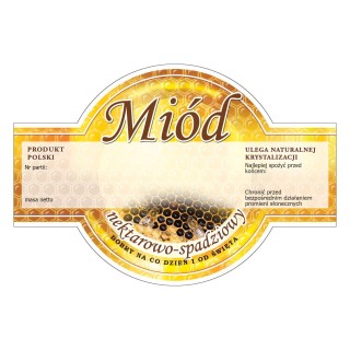 Paczka etykiet okrągłych na miód nektarowo - spadziowy (100szt) - wzór E268