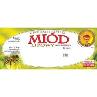 Paczka etykiet na miód lipowy (100szt) - wzór E63