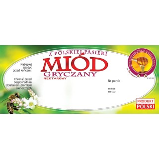 Paczka etykiet na miód gryczany (100szt) - wzór E66