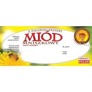 Paczka etykiet na miód mniszkowy (100szt) - wzór E67