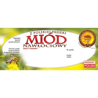 Paczka etykiet na miód nawłociowy (100szt) - wzór E68