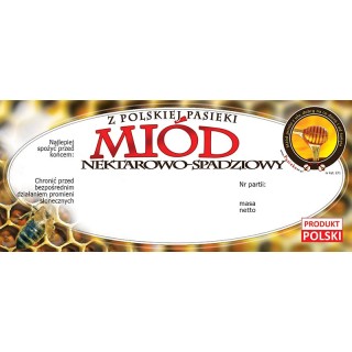 Paczka etykiet na miód spadziowo-nektarowy (100szt) - wzór E71