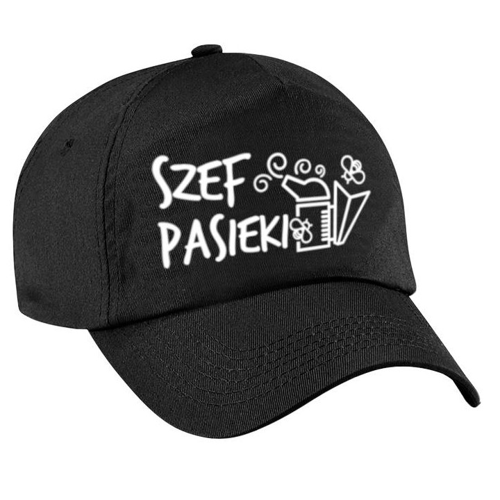 Czapka z daszkiem dla pszczelarza "Szef Pasieki", czarna - CZA6