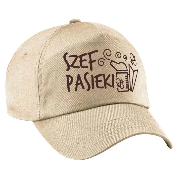 Czapka z daszkiem "Szef Pasieki", beżowa - CZA7