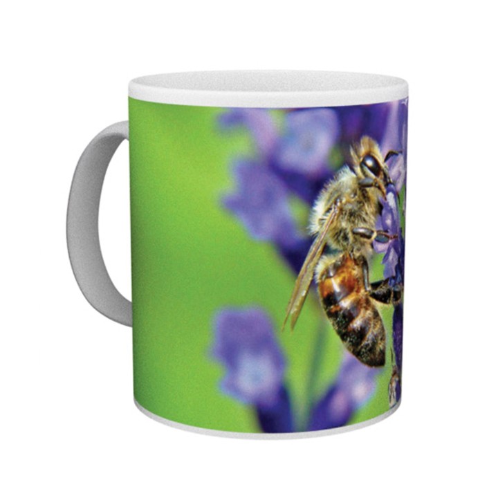 Kubek z motywem pszczelarskim "PSZCZOŁA I KWIAT LAWENDY"  - KUB6