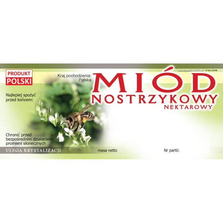 Paczka etykiet na miód nostrzykowy (100szt) - wzór E1048