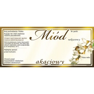 Paczka etykiet na miód akacjowy (100szt) - wzór E76