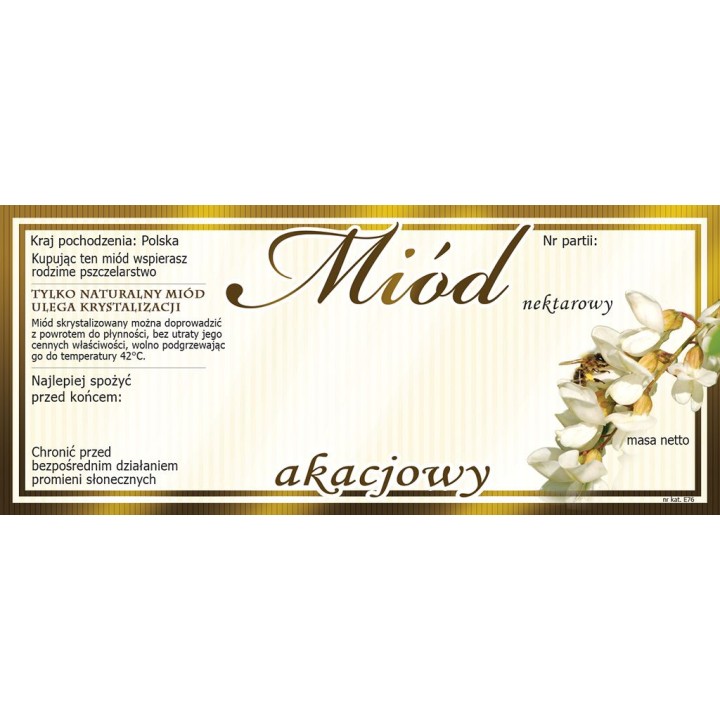 Paczka etykiet na miód akacjowy (100szt) - wzór E76