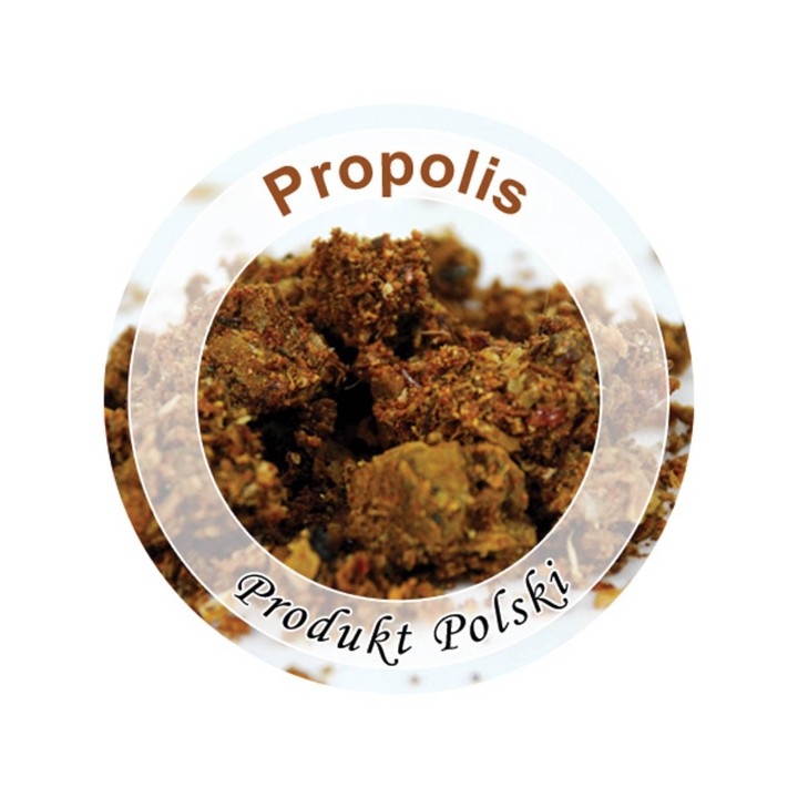 Paczka etykiet mini okrągłych na propolis (100szt) - wzór EK10