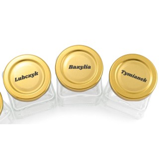 30 sztuk słoik 120ml na przyprawy + 140szt naklejek na folii czarny napis - A13ZESCF