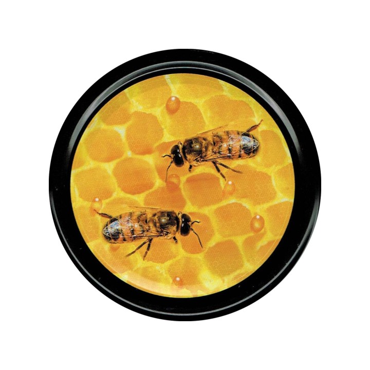 Paczka DUŻYCH nakrętek na słoiki z miodem (50szt) - wzór ND71