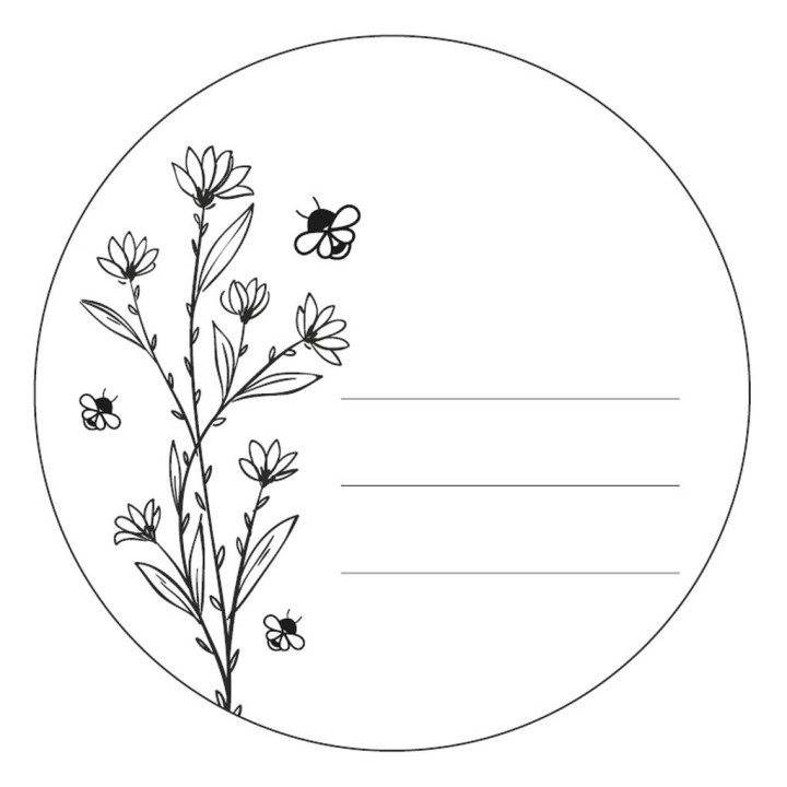 Etykiety na produkty pszczele/maści/kremy fi60mm (Arkusz 15szt) - EX4