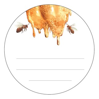 Etykiety na produkty pszczele/maści/kremy fi60mm (Arkusz 15szt) - EX6