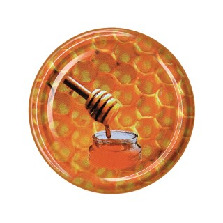 Paczka DUŻYCH nakrętek na słoiki z miodem (50szt) - wzór ND73