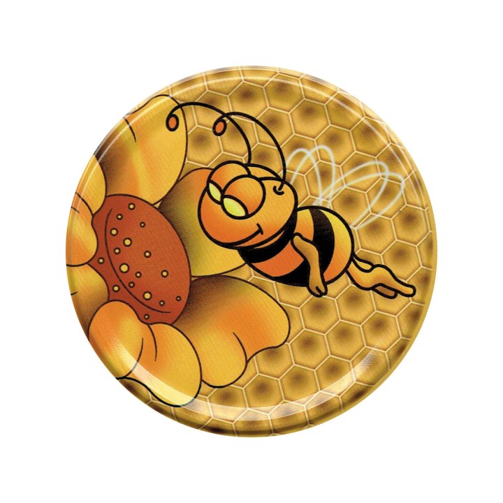 Paczka DUŻYCH nakrętek na słoiki z miodem (50szt) - wzór ND74