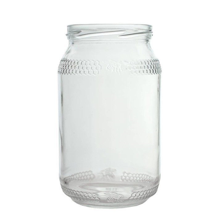 Słoiki 0,9 litra z grawerem |plaster miodu|  (paczka 48 szt) 900 ml - wzór A82