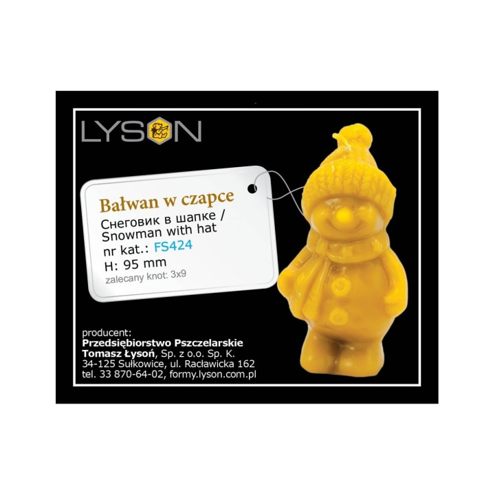 Silikonowa forma na świece - Bałwan w czapce - wzór FS424