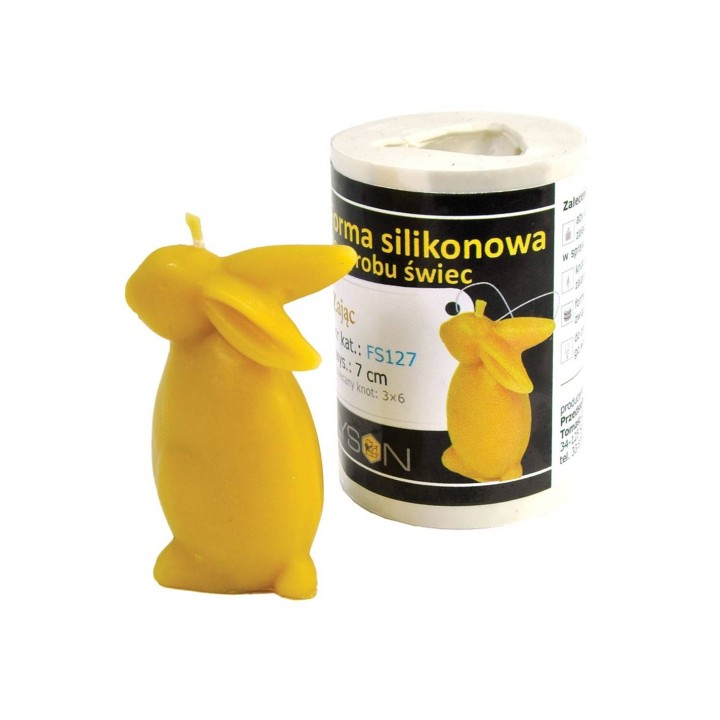 Silikonowa forma na świece - Zając płaski - wzór FS127
